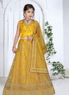 Yellow Colour Aaradhna vol 12 Wedding Wear Designer Embroidery Net Kids wear Lehenga Choli Collection 155